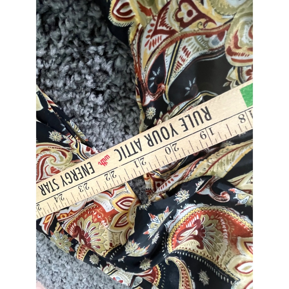 Me 2 Magic Womens 2X Paisley Tiered Maxi Dress Black Gold Rust Long Sleeve Boho - Picture 6 of 7